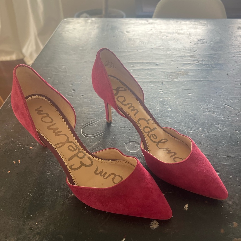 Sam Edelman Fuchsia Suede Heels - Size 7.5
